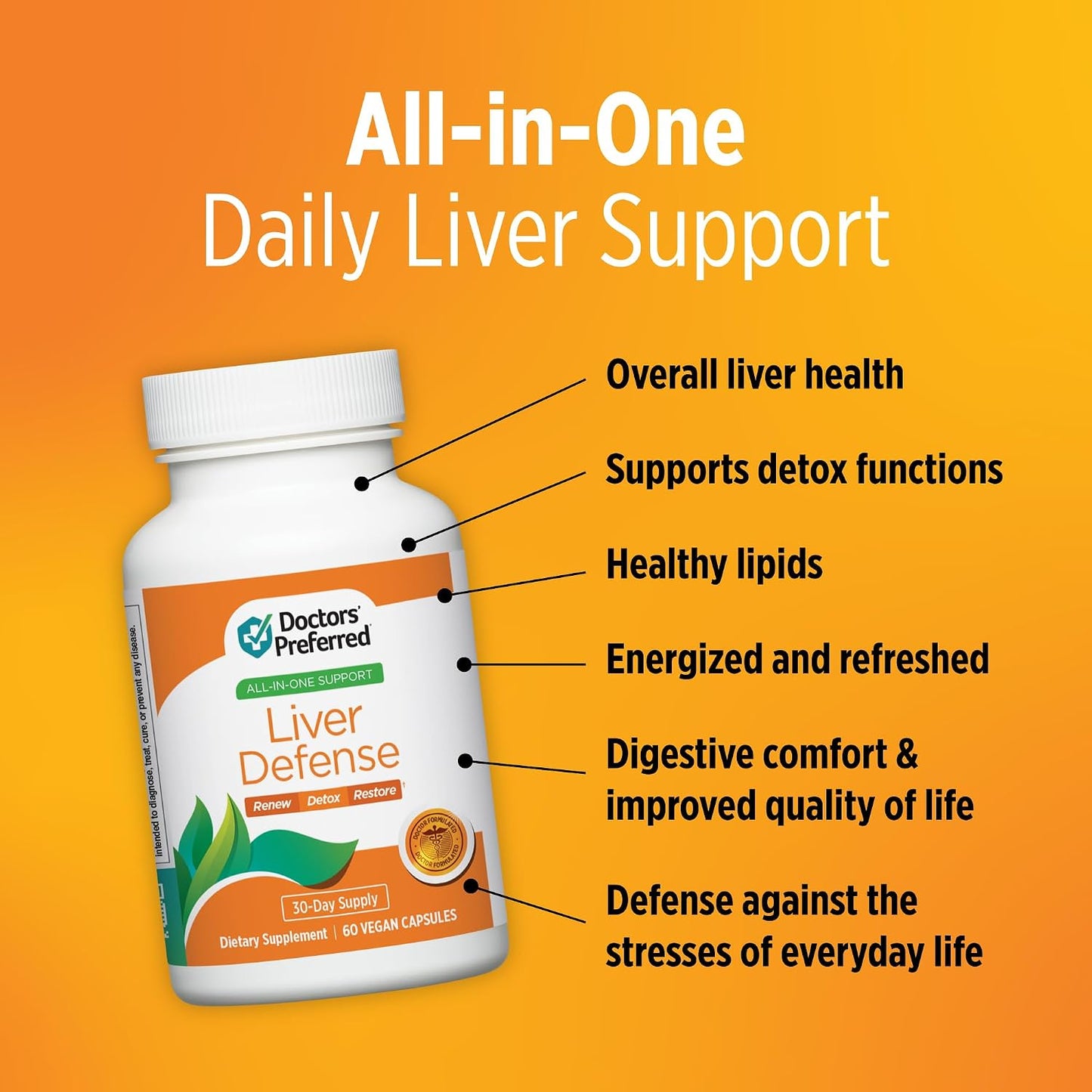 DOCTORS' PREFERRED Milk Thistle Liver Support Detox Formula Capsules