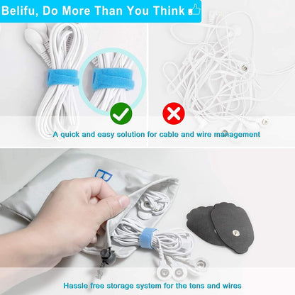 Belifu Dual Channel TENS EMS Unit 24 Modes Muscle Stimulator Pain Relief Therapy 10 Pads Storage Bag