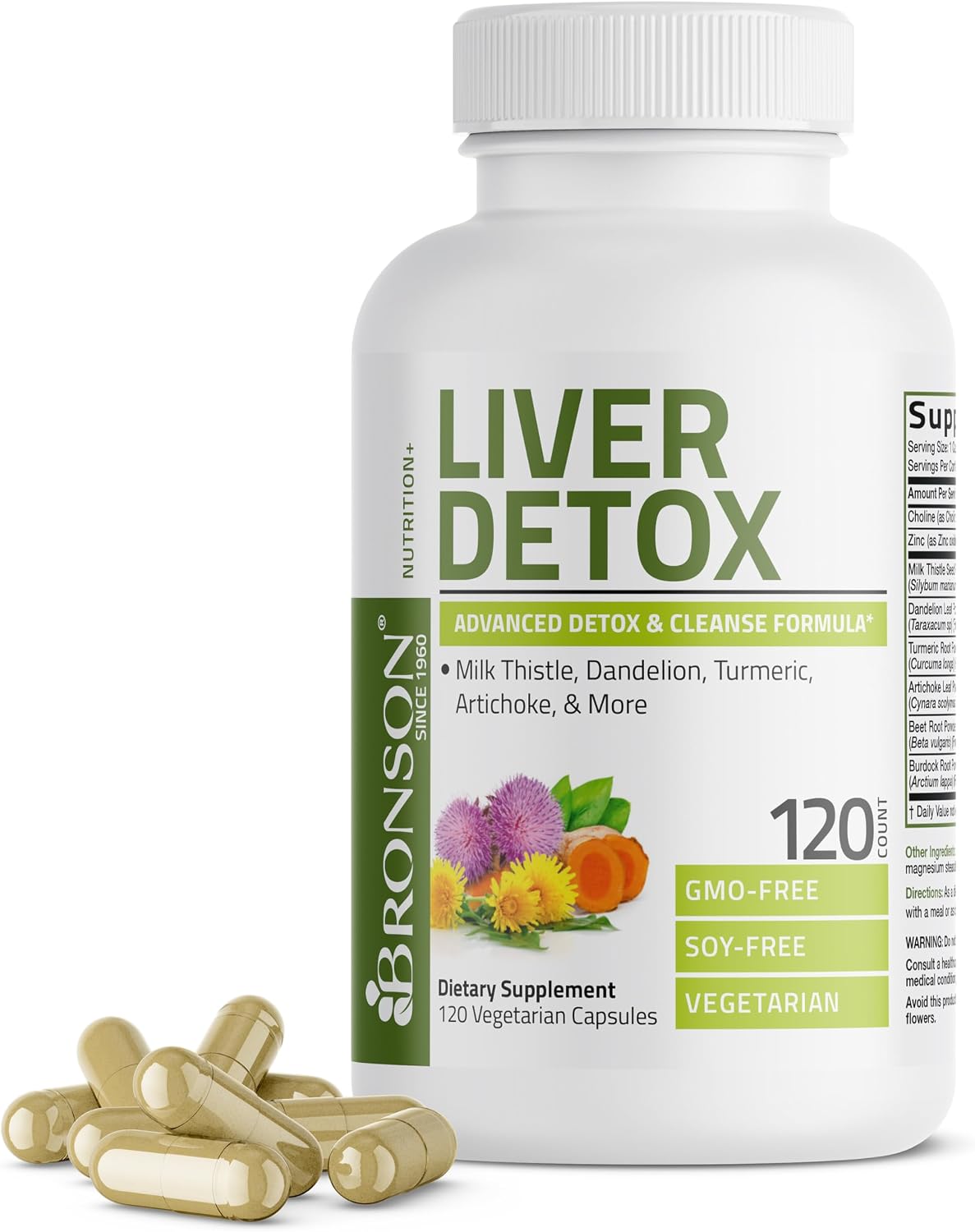 Bronson Milk Thistle Liver Detox Cleansing Formula Capsules