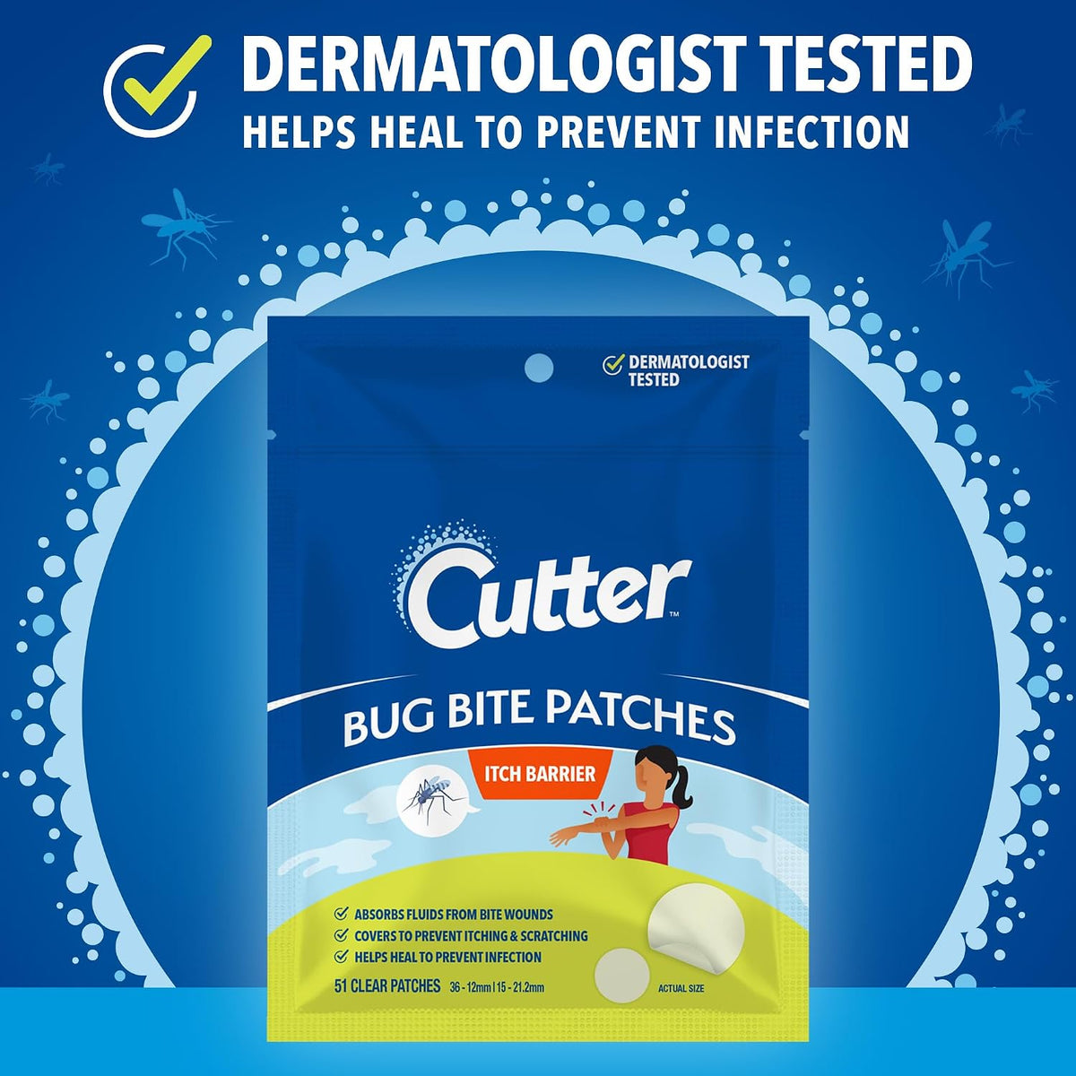 Cutter Bug Bite Itch Relief Hydrocolloid Patches