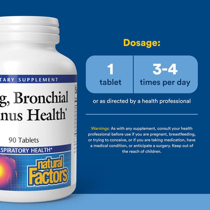 Natural Factors Lung Bronchial Sinus Health Respiratory Support Tablets