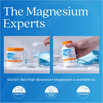 Doctor's Best High Absorption Magnesium Glycinate Lysinate Supplement Tablets 200mg