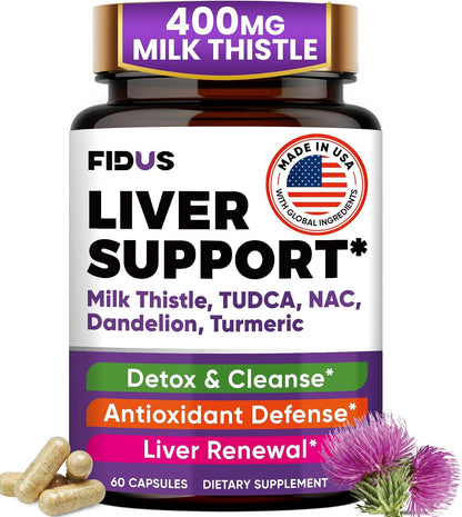 Fidus Milk Thistle Liver Support Detox Cleanse Formula Capsules
