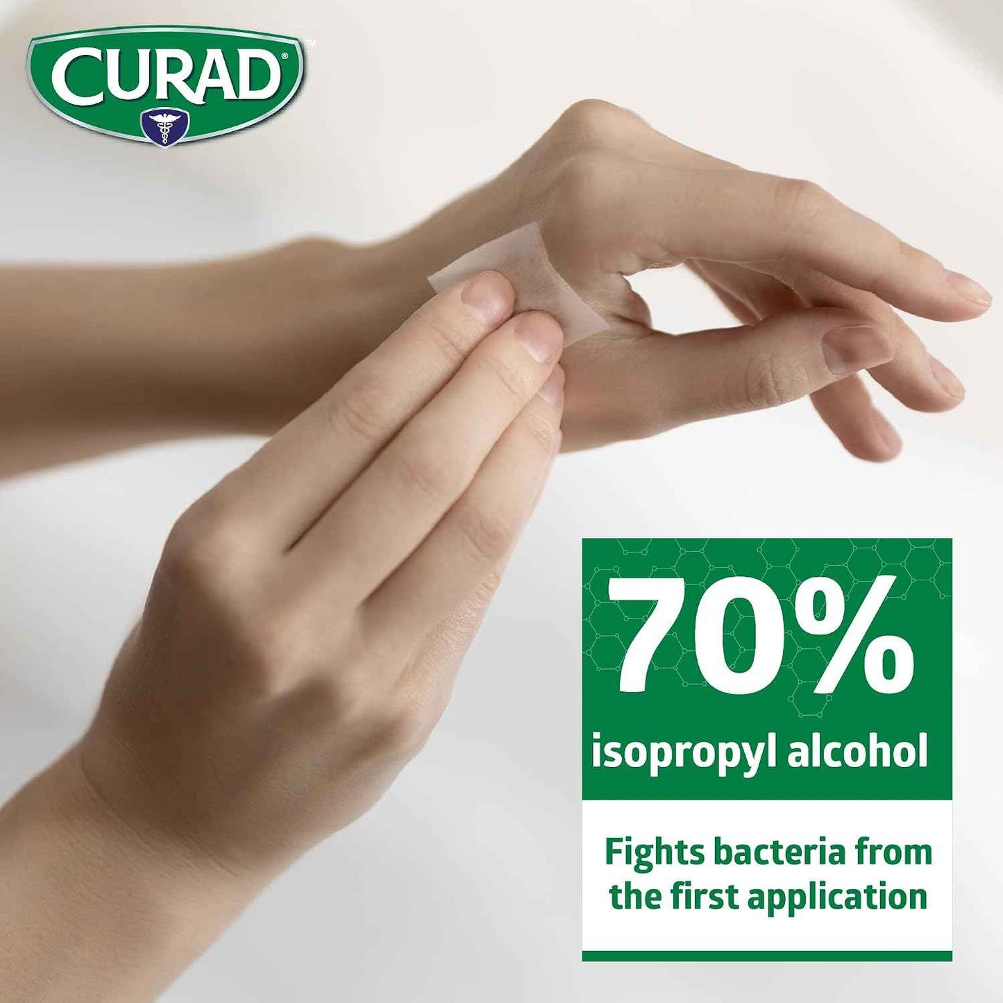 CURAD Alcohol Prep Pads 70% Isopropyl Alcohol Wipes Individually Wrapped First Aid 400 Count