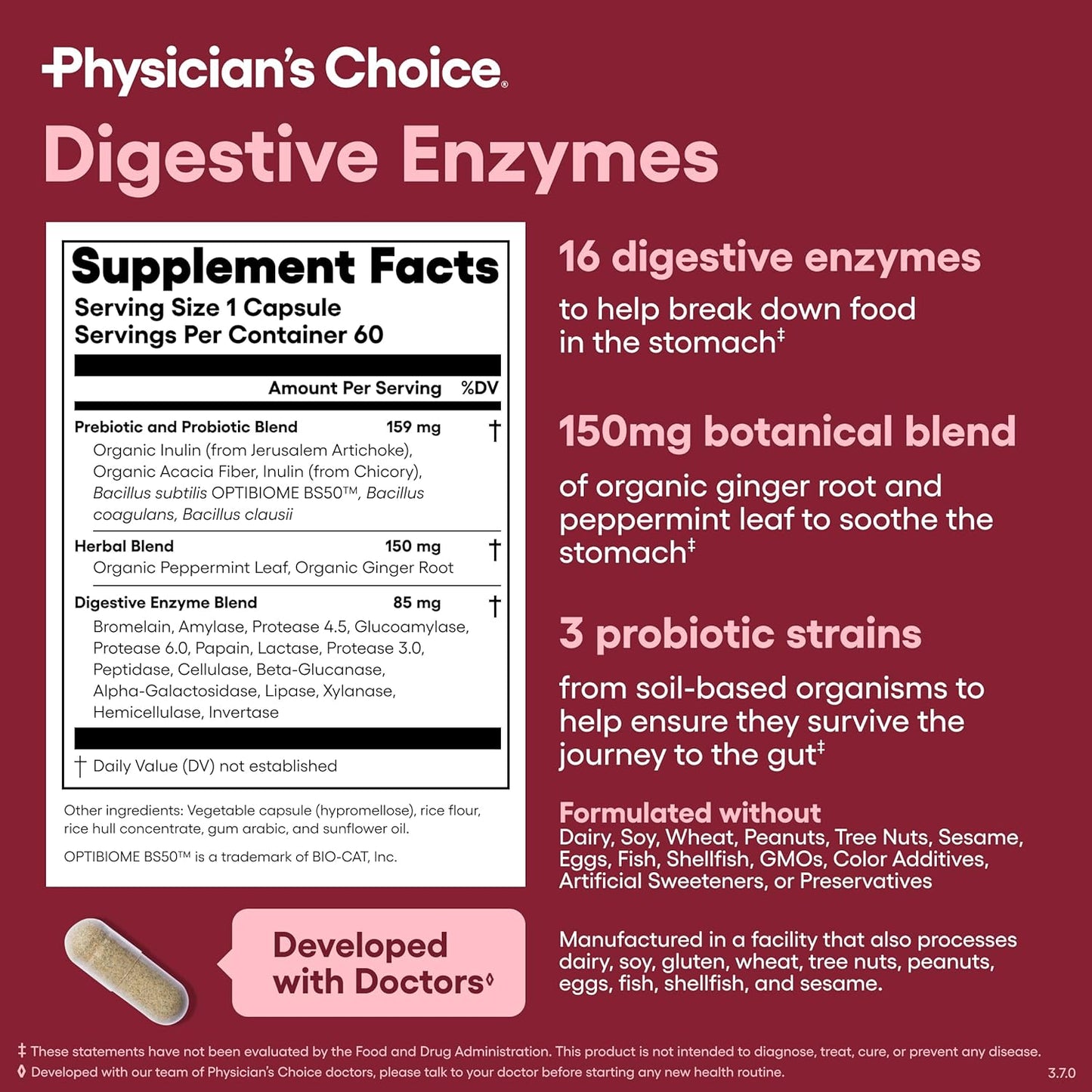 Physician's CHOICE Digestive Enzymes for Bloating & Digestion 16 Enzyme