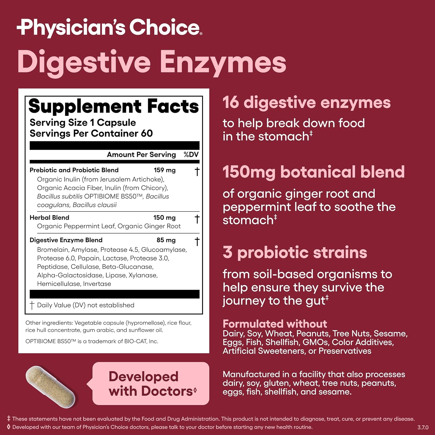 Physician's CHOICE Digestive Enzymes for Bloating & Digestion 16 Enzyme