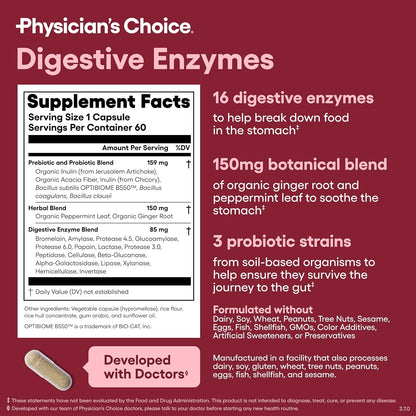 Physician's CHOICE Digestive Enzymes for Bloating & Digestion 16 Enzyme