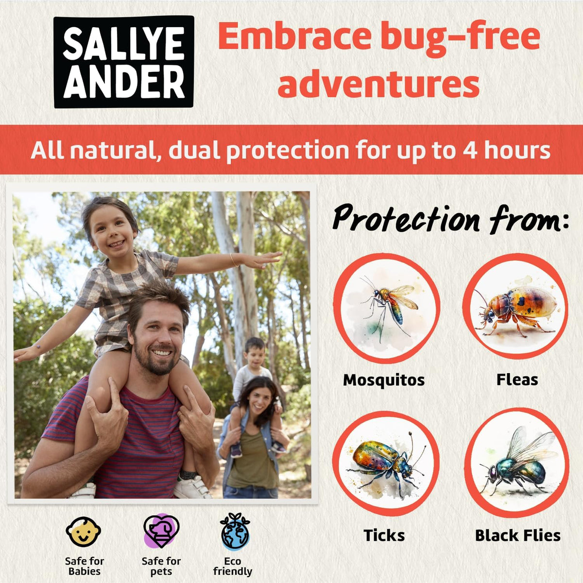 SALLYEANDER No-Bite-Me Natural Bug & Insect Repellent Lotion
