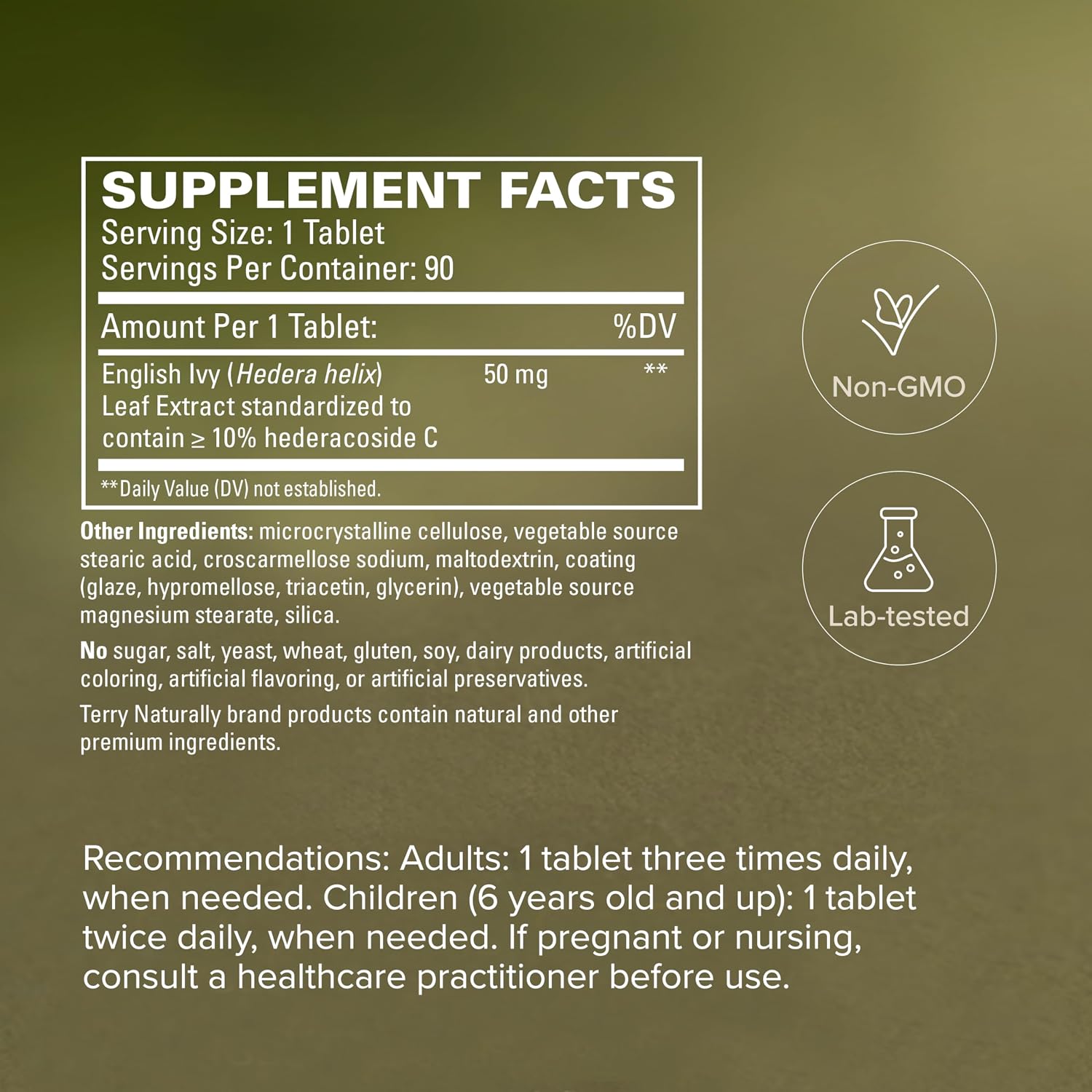 Terry Naturally Bronchial Clear Respiratory Support Tablets