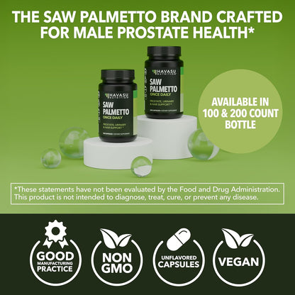 Havasu Nutrition Saw Palmetto Men's Prostate Health Supplement 500mg 100 Count
