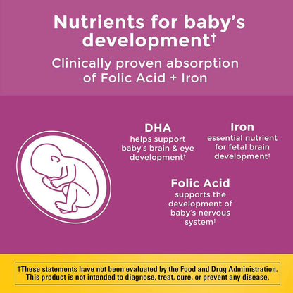 Nature Made Prenatal Vitamins With Folic Acid + DHA, 110 Softgels