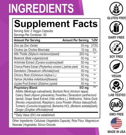 DR. BO Milk Thistle Liver Cleanse Detox Support Capsules