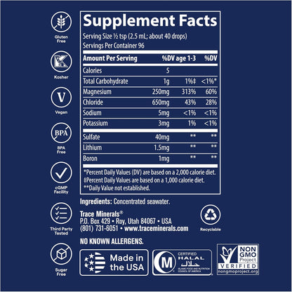 Trace Minerals ConcenTrace Mineral Drops Dietary Supplement Liquid