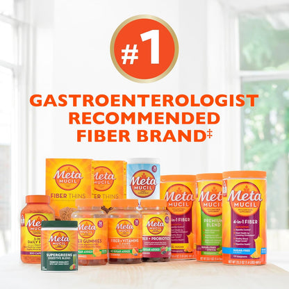 Metamucil 4-in-1 Psyllium Husk Fiber Supplement Sugar-Free Orange 180 Servings