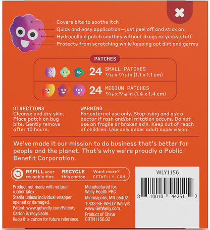 Welly Bug Bite Relief Patches Refill Carton 48-Count