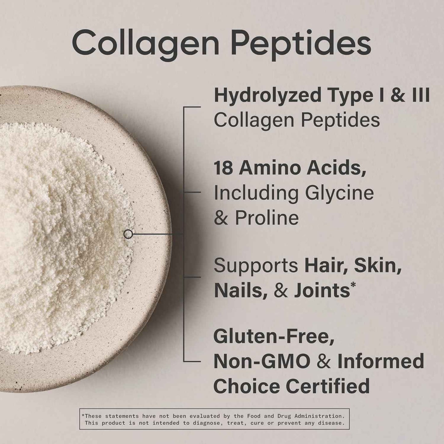 Sports Research Hydrolyzed Collagen Peptides Powder Supplement Unflavored