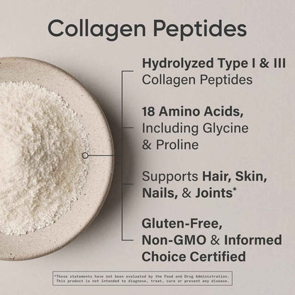 Sports Research Hydrolyzed Collagen Peptides Powder Supplement Unflavored