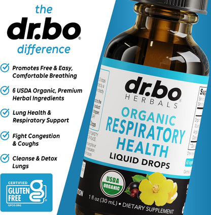 DR. BO Organic Mullein Drops Lung Detox Respiratory Support Liquid