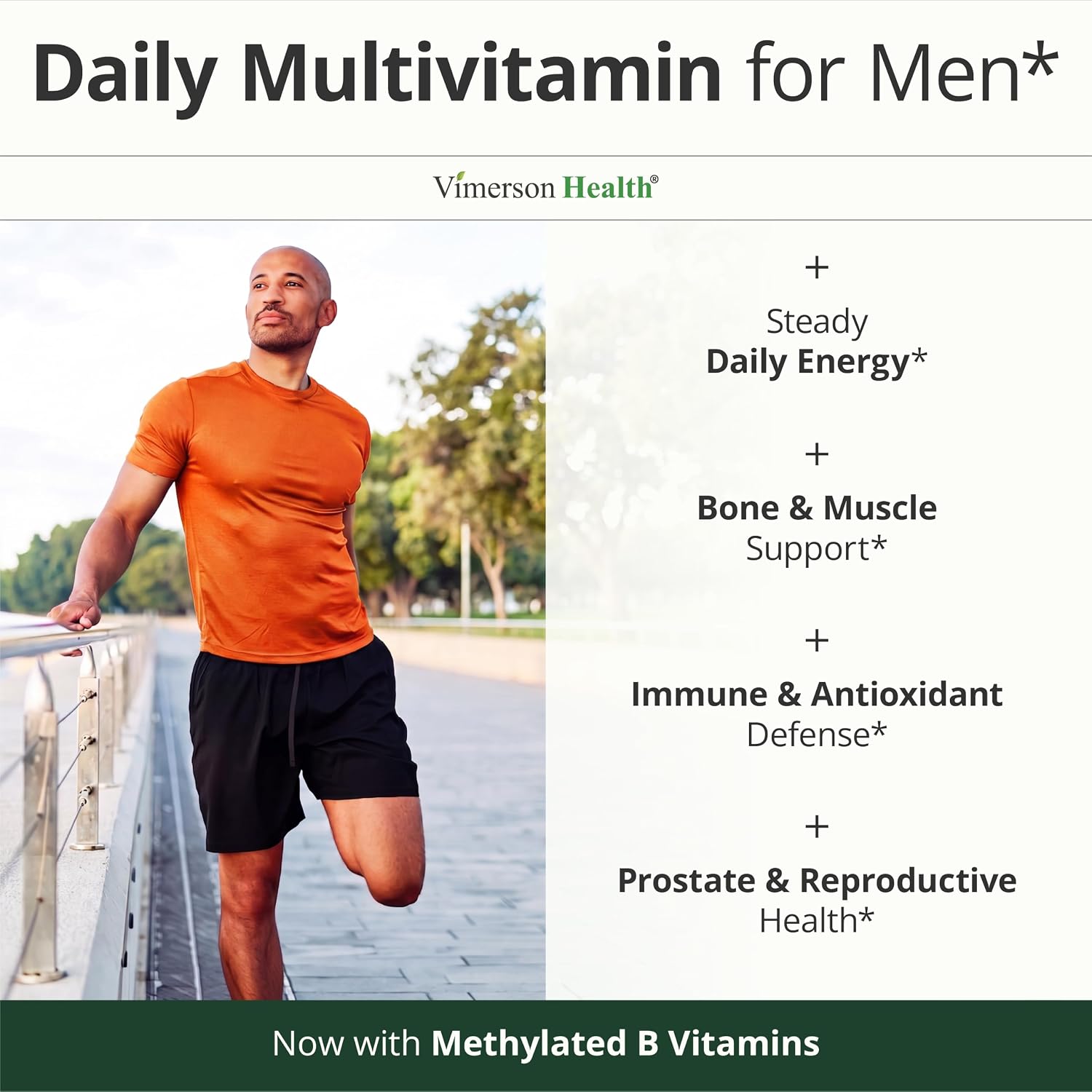 Vimerson Health Multivitamin for Men Methylated B Vitamins Chelated Minerals 60 Capsules