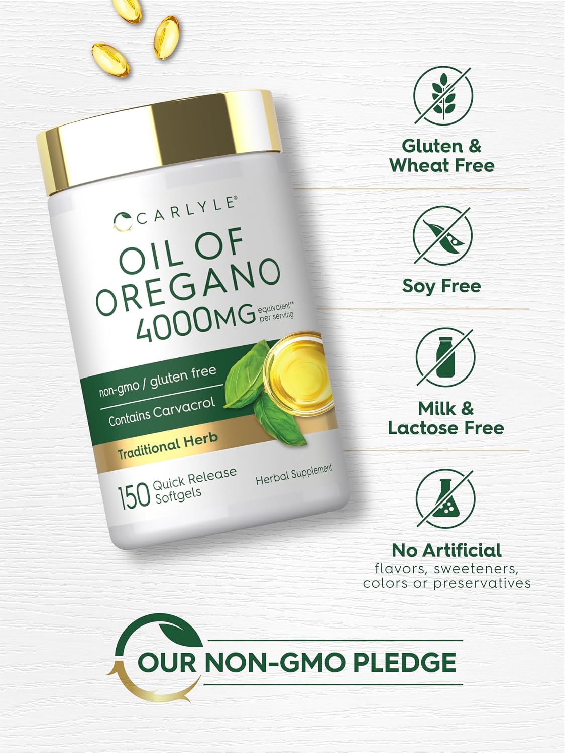 Carlyle Oregano Oil Carvacrol Herbal Health Support Softgels