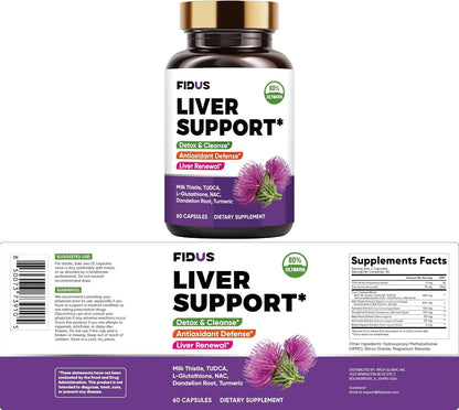 Fidus Milk Thistle Liver Support Detox Cleanse Formula Capsules