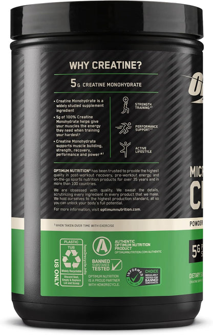 Optimum Nutrition Micronized Creatine Monohydrate Powder 5g Per Serving 120 Servings