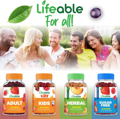 Lifeable Stress Aid Teens Mood Support Berry Gummies 90 Count