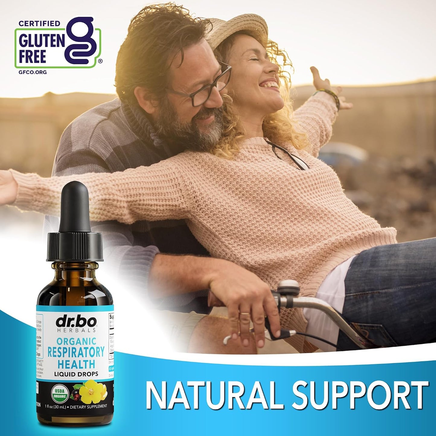 DR. BO Organic Mullein Drops Lung Detox Respiratory Support Liquid
