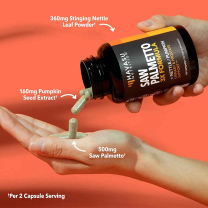 Havasu Nutrition Saw Palmetto 3X Formula DHT Blocker Prostate Health Supplement 120 Count