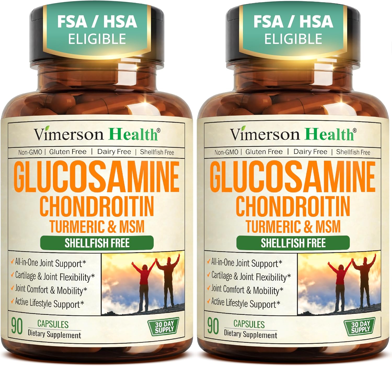 Vimerson Health Glucosamine Chondroitin MSM Joint Support Supplement 90 Count