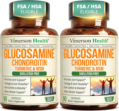 Vimerson Health Glucosamine Chondroitin MSM Joint Support Supplement 90 Count