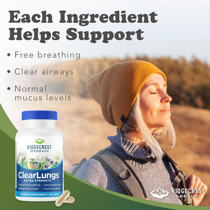 RidgeCrest Herbals ClearLungs Extra Strength Respiratory Support Capsules