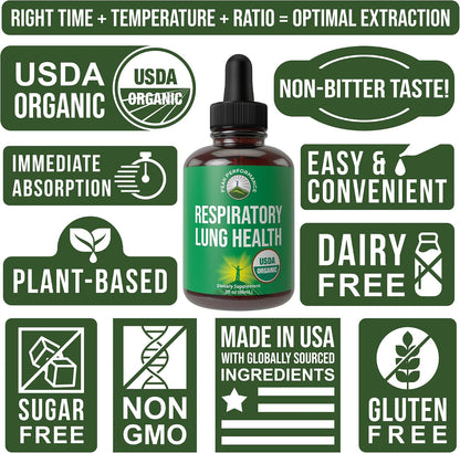 Peak Performance Organic Lung Detox Respiratory Support Liquid Drops