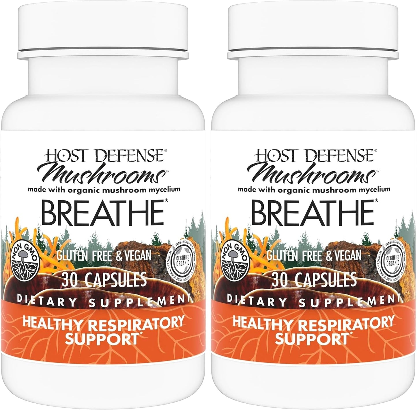 Host Defense Breathe Immune and Respiratory Support Capsules
