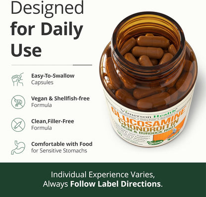 Vimerson Health Glucosamine Chondroitin MSM Joint Support Supplement 90 Count
