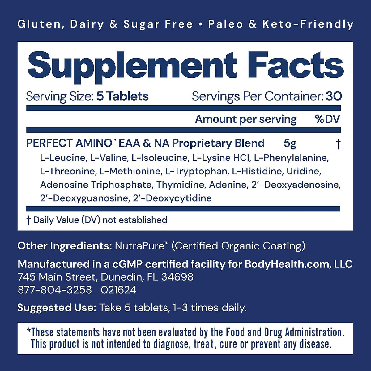 BodyHealth PerfectAmino Essential Amino Acids Tablets