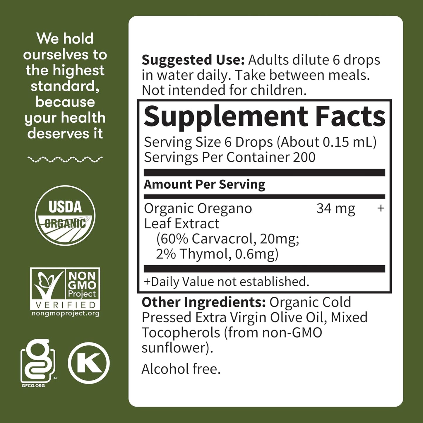 Garden of Life Organics Oil of Oregano Seasonal Immune Support Liquid
