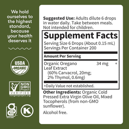 Garden of Life Organics Oil of Oregano Seasonal Immune Support Liquid