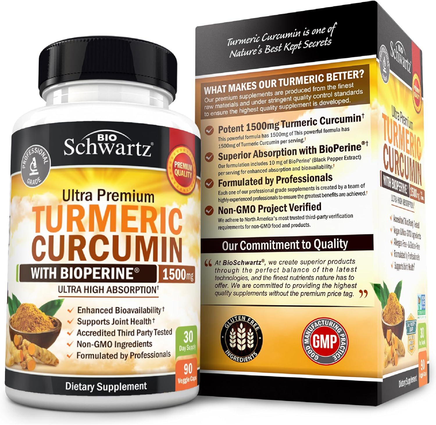BioSchwartz Turmeric Curcumin with Black Pepper Extract 1500mg 90 Capsules
