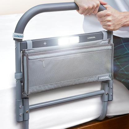 Lunderg Bed Assist Rail for Seniors Motion Light Non-Slip Grab Bar Easy Install Elderly Safety Support