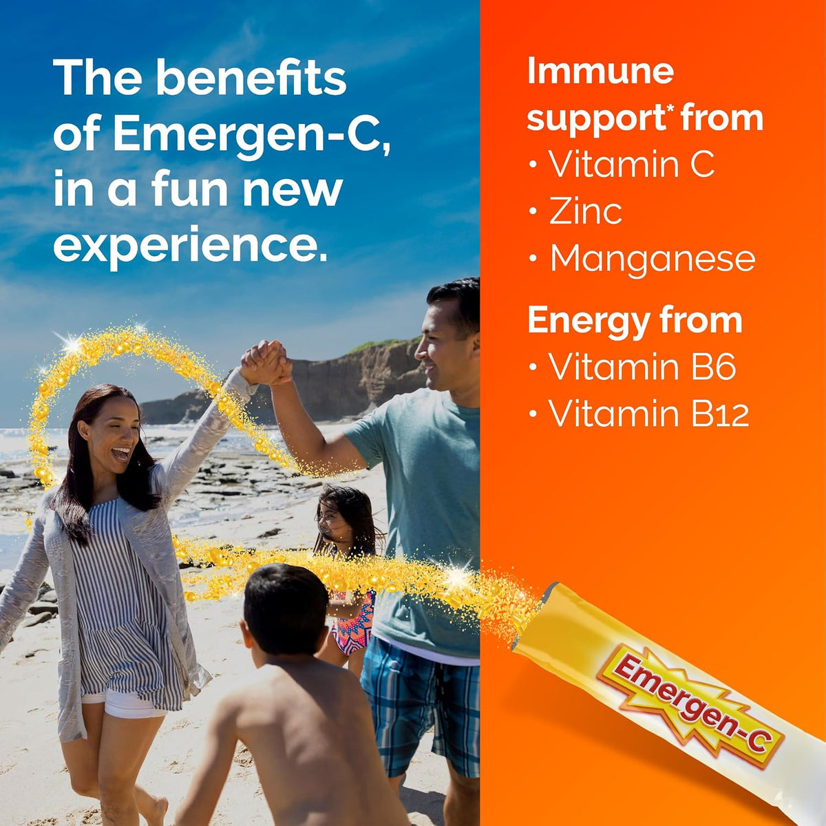 Emergen-C Vitamin C 500 mg Immune Support Crystals Packets