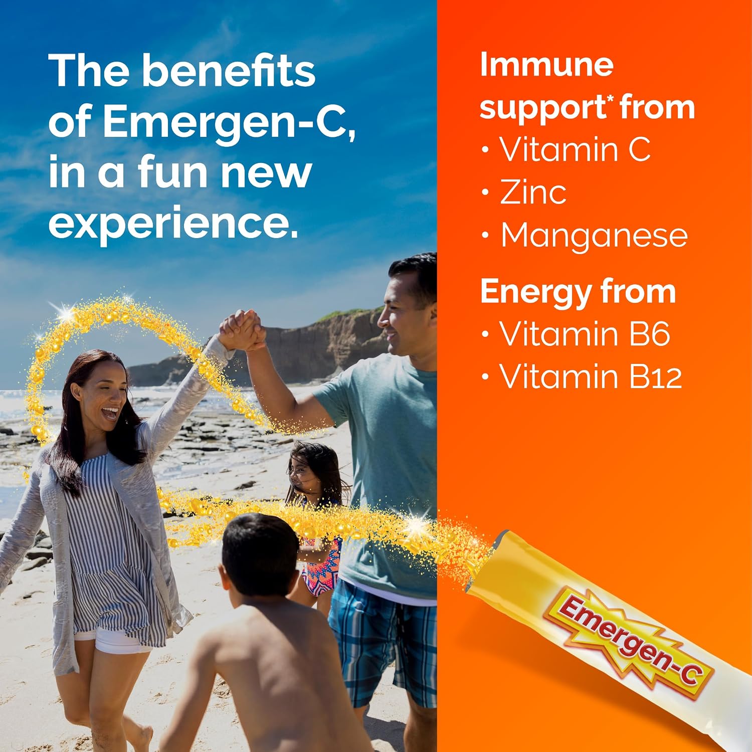 Emergen-C Vitamin C 500 mg Immune Support Crystals Packets