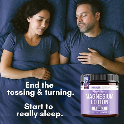 Magnum Solace Nighttime Magnesium Lotion with Arnica for Muscles Joints Skin-Friendly