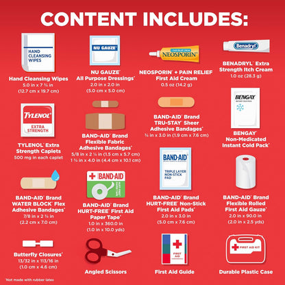 BAND-AID All-Purpose Portable Compact First Aid Kit 160 Piece Emergency Wound Care Essentials