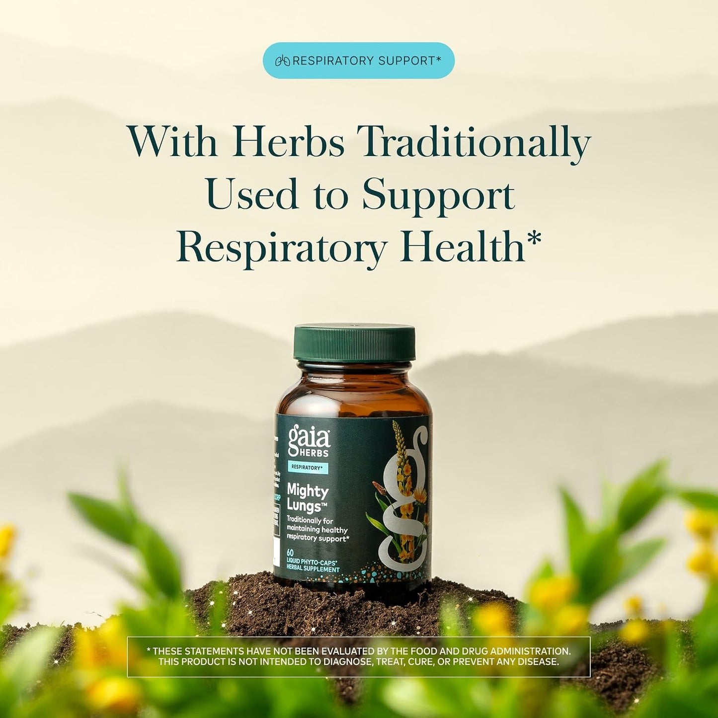 Gaia Herbs Mighty Lungs Respiratory Support Capsules