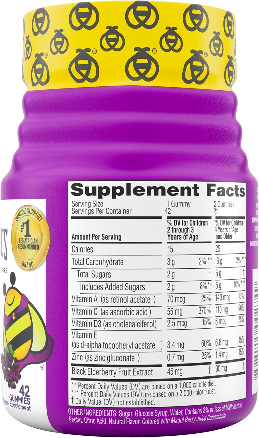 Zarbee's Kids Elderberry Immune Support Gummy Supplement