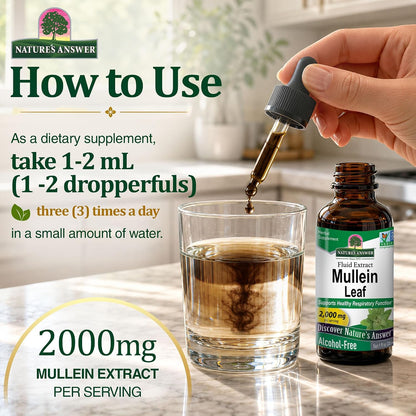 Nature's Answer Mullein Leaf Respiratory Support Liquid Drops