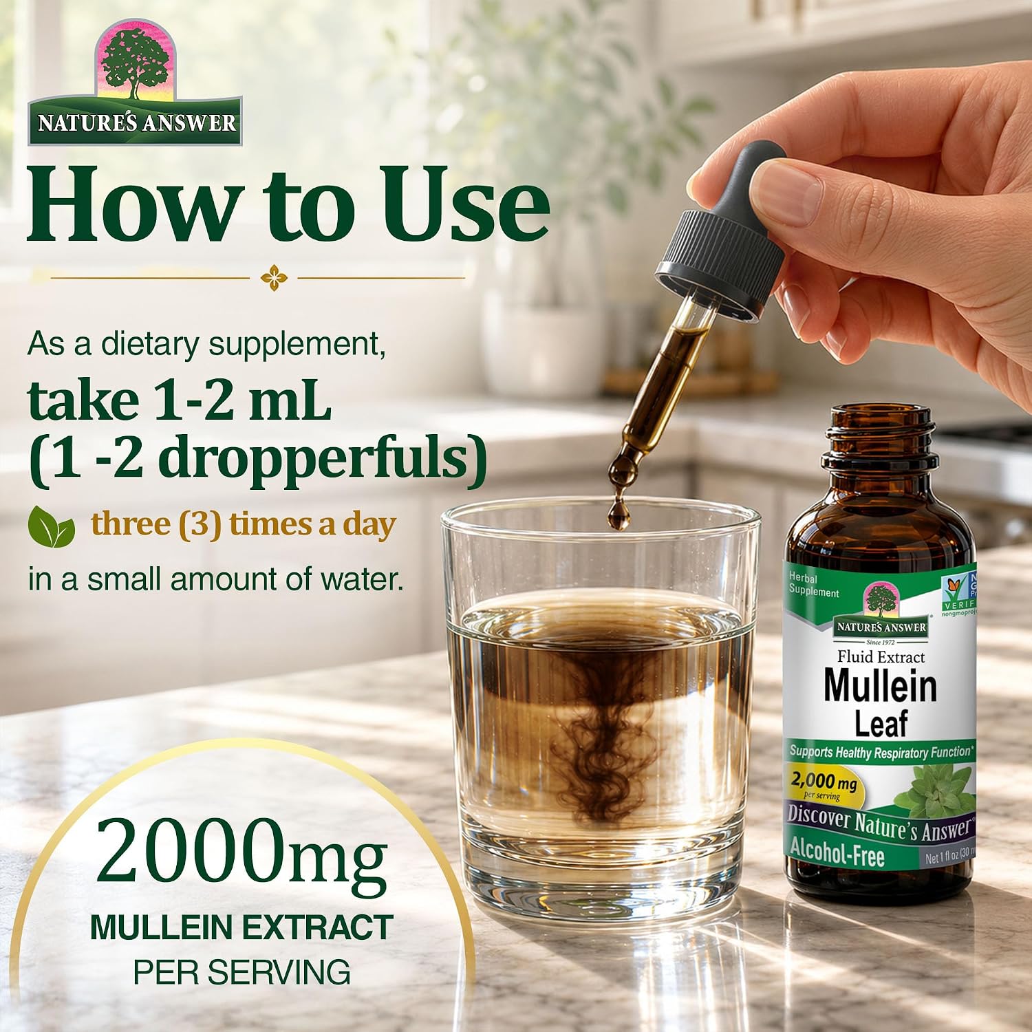 Nature's Answer Mullein Leaf Respiratory Support Liquid