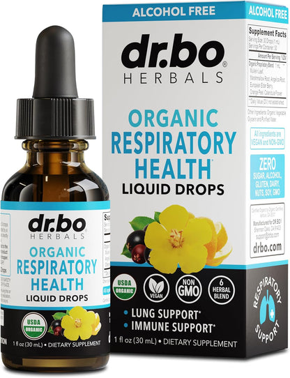 DR. BO Organic Mullein Drops Lung Detox Respiratory Support Liquid