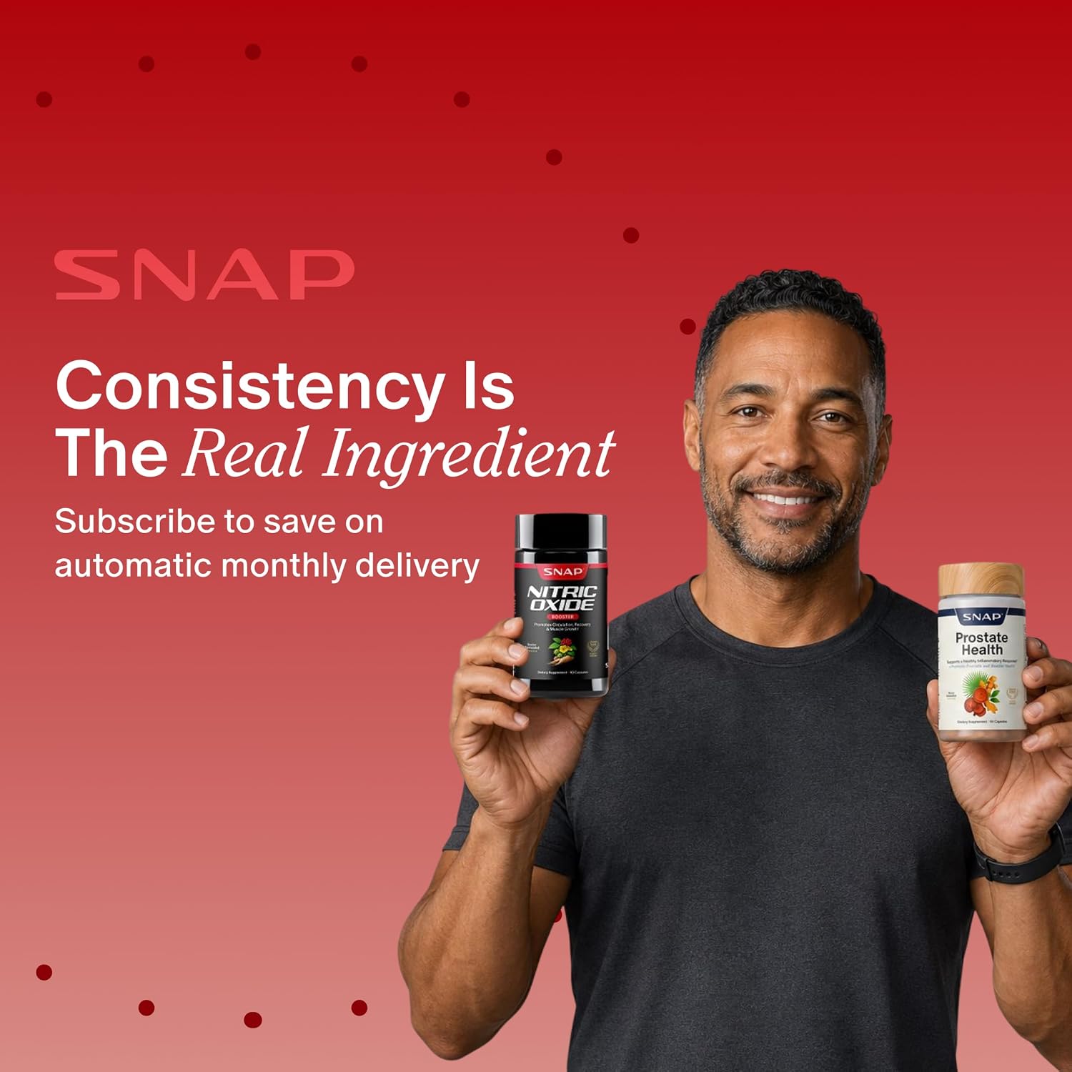 Snap Supplements Nitric Oxide Booster + Prostate Health Supplements for Men 60 + 90 Capsules